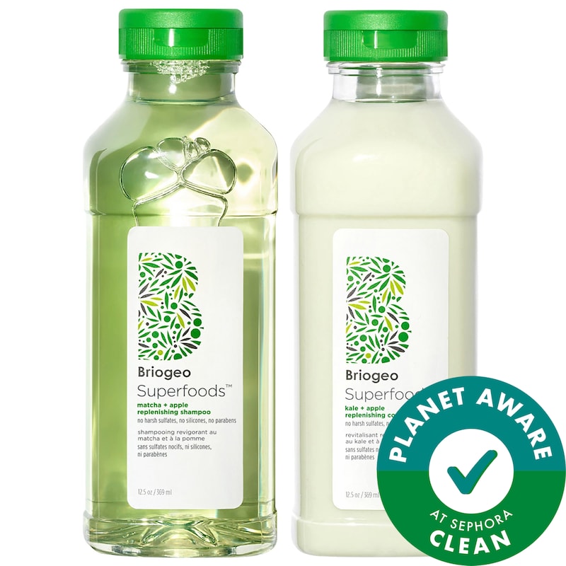 Superfoods Apple, Matcha + Kale Replenishing Shampoo + Conditioner Duo
