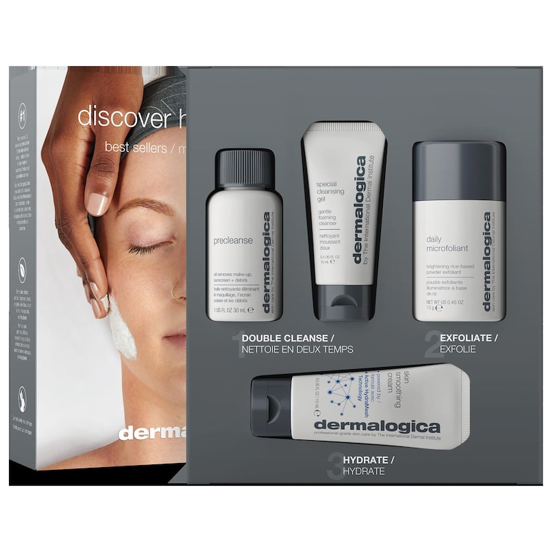 Discover Healthy Skin Kit, Double Cleanse + Exfoliate + Moisturize Value Set for All Skin Types