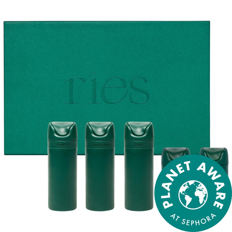 The Essential Refillable Travel Container Set in Green