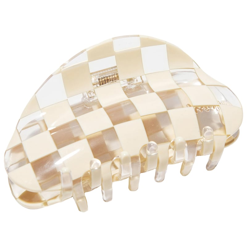 Medium Checker Hair Claw Clip in Clear