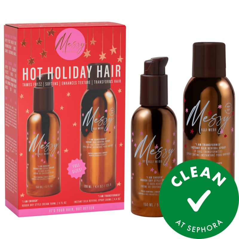 Rough Dry Hair Styling Cream & Instant Silk Revival Spray Gift Set for Dry Frizzy Hair