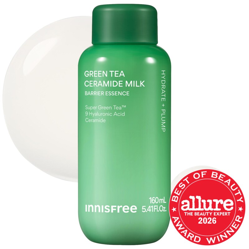 Korean Jeju Green Tea Ceramide Refillable Milk Toner with Hyaluronic Acid for Hydration + Barrier Repair