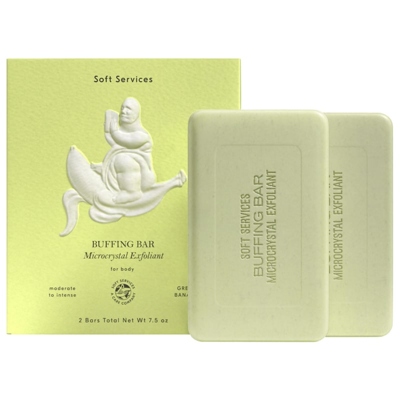 Green Banana Buffing Bar Exfoliating Body Bar for KP and Ingrown Hair (2 pack)