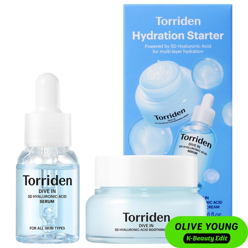DIVE IN Hydration Starter(DIVE IN 5D Hyaluronic Acid Ultra Hydrating Serum for Plump and Glow Skin & DIVE IN 5D Hyaluronic Acid Soothing Cream for Sensitive Skin Moisture and Relief)