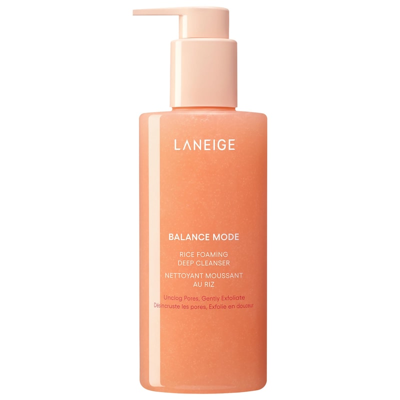 Balance Mode Rice Foaming Gel Cleanser with Glycolic Acid to Control Shine & Unclog Pores