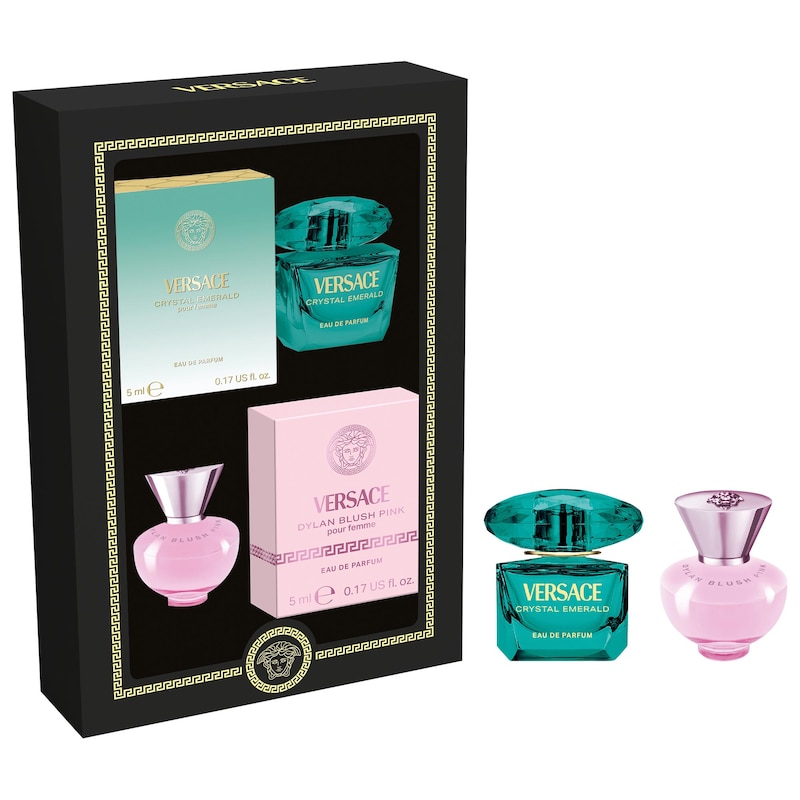 Mini Crystal Emerald and Blush Pink Duo Perfume Gift Set