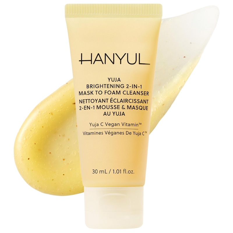 Korean Mini Yuja Brightening 2-in-1 Mask to Foam Cleanser with Vitamin C + Niacinamide