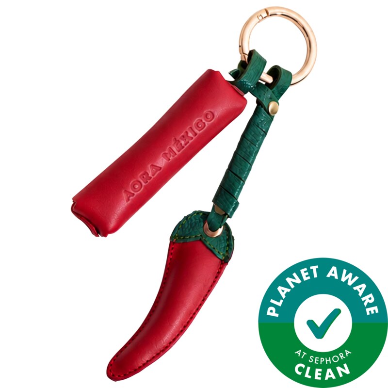 Chili Leather Bag Charm Keychain Holder for Lip Serum