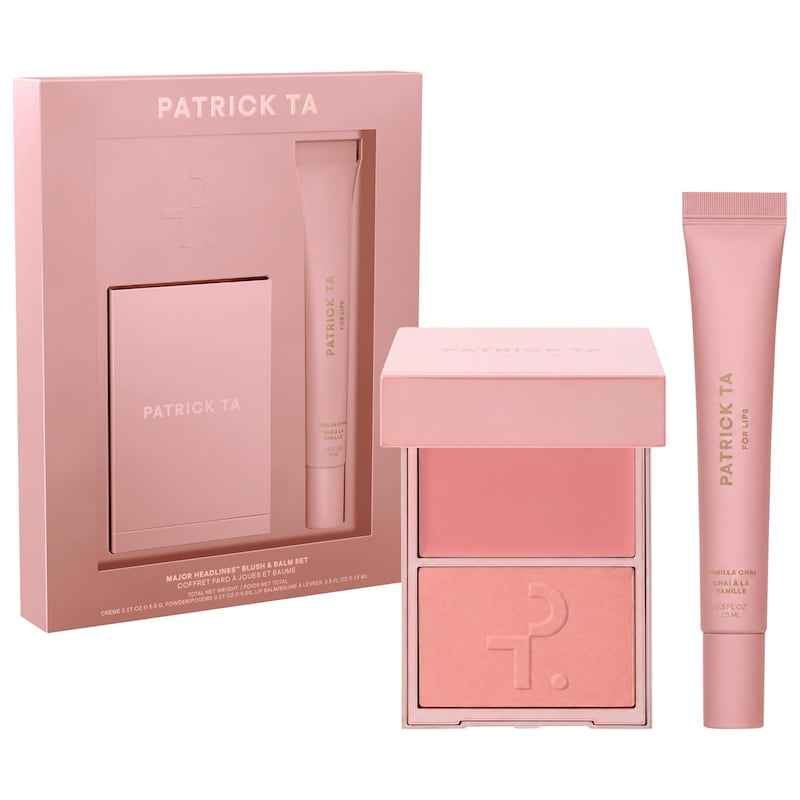 Major Headlines Double-Take Crème & Powder Blush Duo & Lip Balm Makeup Gift Set
