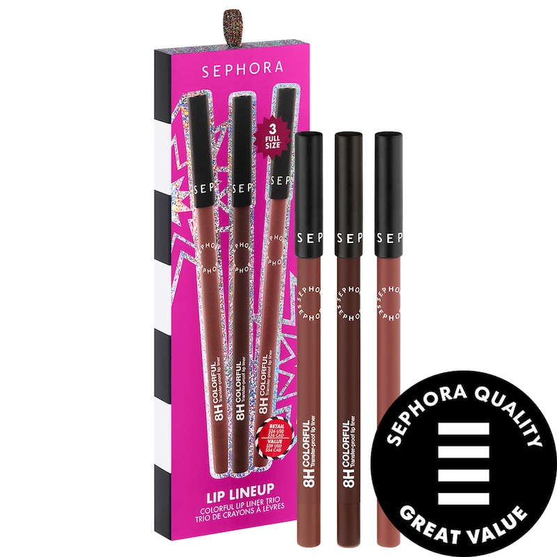 8H Colorful Lip Liner Trio Set