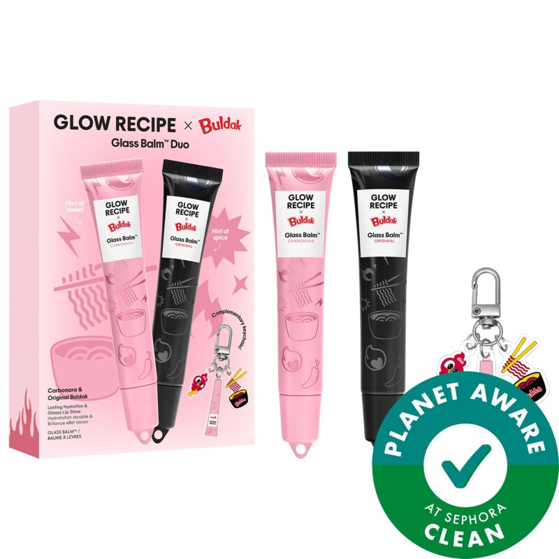 Glow Recipe x Buldak Glass Balm Hydrating Lip Treatment Duo Gift Set