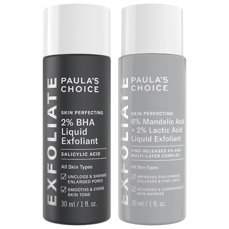 Mini Smooth + Brighten BHA/AHA Exfoliating Duo for Clearer, Radiant Skin
