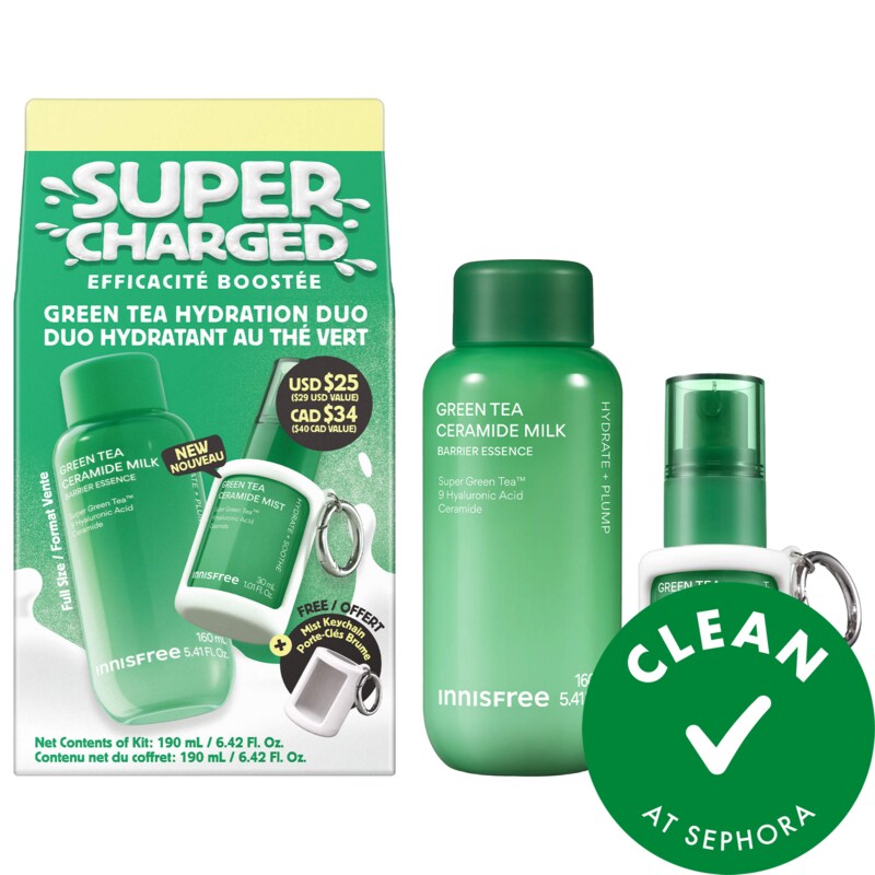 Supercharged Gift Set with Korean Jeju Green Tea & Hyaluronic Acid for Barrier Repair