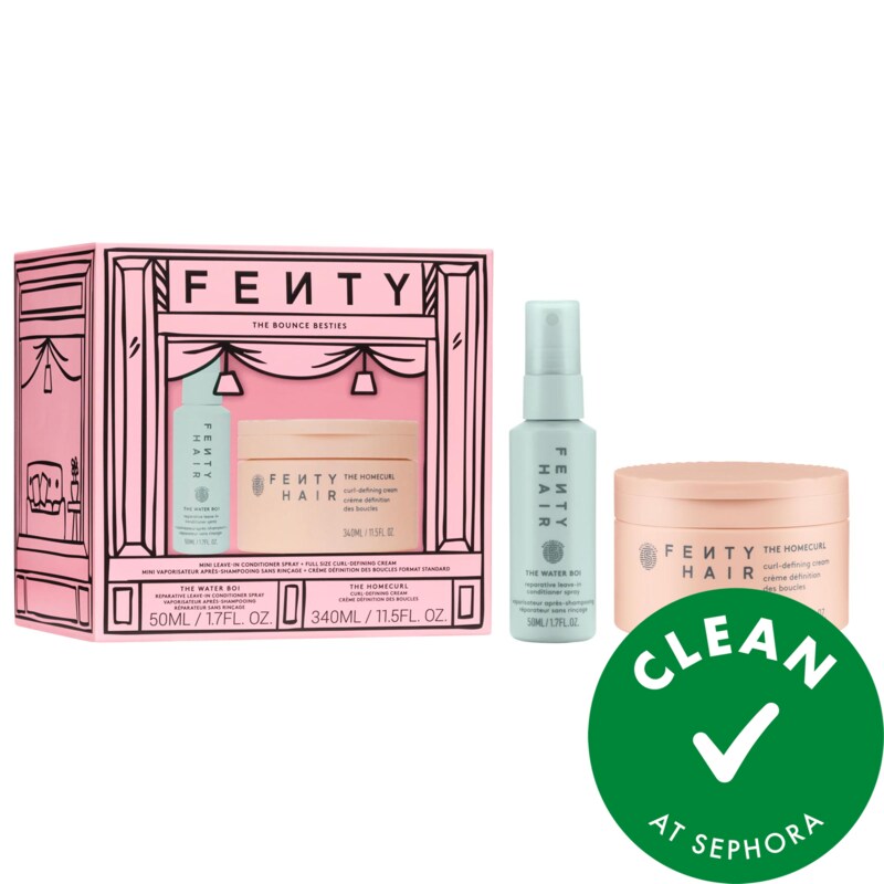 The Bounce Besties 2-Piece Mini Leave-In Conditioner Spray + Full Size Curl-Defining Cream Hair Gift Set