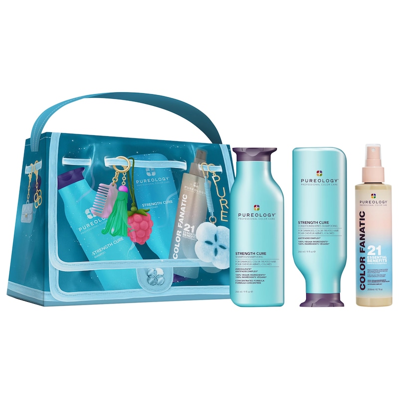 Strength Cure Shampoo, Conditioner & Color Fanatic Gift Set for Damaged Hair