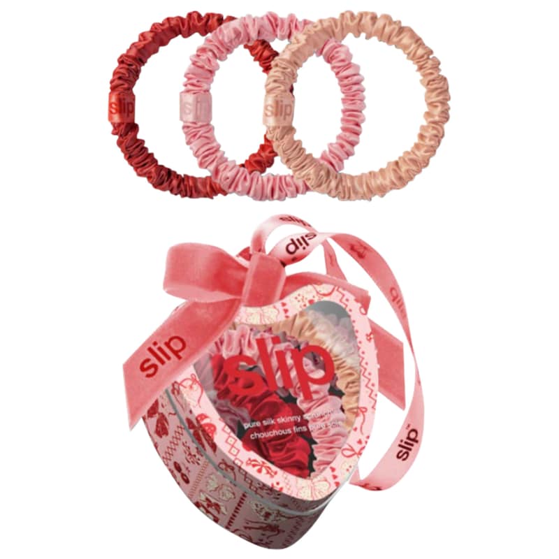 Slip Pure Silk Skinny Scrunchie Trio Ornament in Ivy