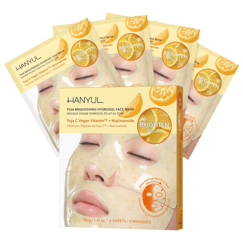 Korean Yuja Brightening Hydrogel Sheet Mask Set with Vitamin C + Niacinamide + Glutathione